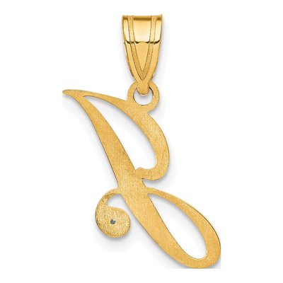 14K Yellow Gold Diamond Letter J Pendant – view 4