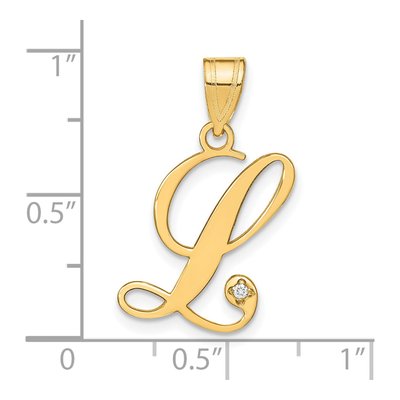 14K Yellow Gold Diamond Letter L Pendant – view 5