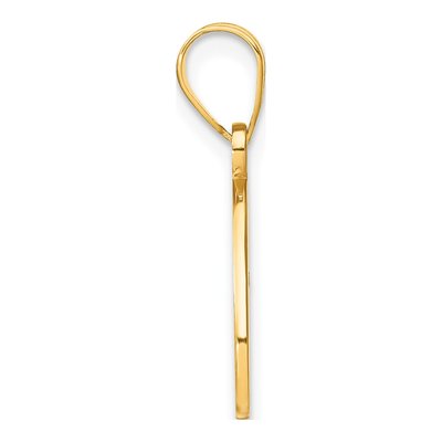 14K Yellow Gold Diamond Script Letter O Pendant – view 3
