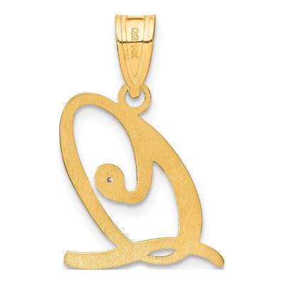 14K Yellow Gold Diamond Letter Q Pendant – view 4