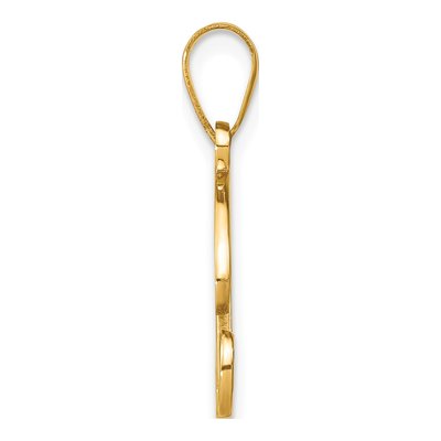 14K Yellow Gold Diamond Letter R Pendant – view 3