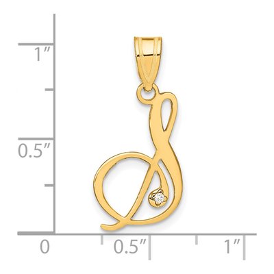 14K Yellow Gold Diamond Letter S Pendant – view 5