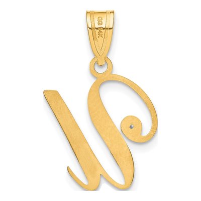 14K Yellow Gold Diamond Letter U Pendant – view 3