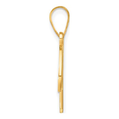 14K Yellow Gold Diamond Script Letter V Pendant – view 2