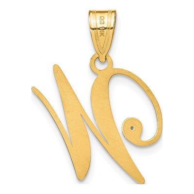 14K Yellow Gold Diamond Letter W Pendant – view 3