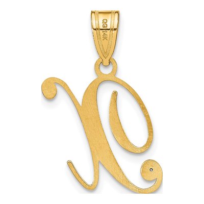 14K Yellow Gold Diamond Script Letter X Pendant – view 4