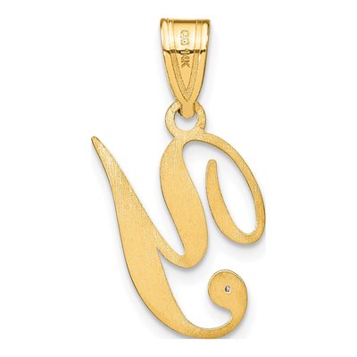 14K Yellow Gold Diamond Script Letter Y Pendant – view 4
