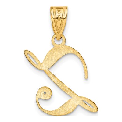 14K Yellow Gold Diamond Script Letter Z Pendant – view 3