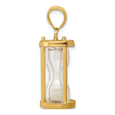 14K Yellow Gold 3-D Hourglass Charm – view 3