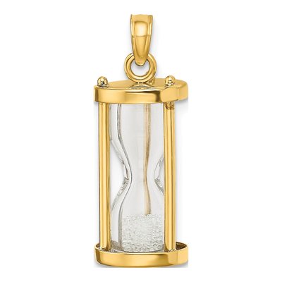 14K Yellow Gold 3-D Hourglass Charm – view 4