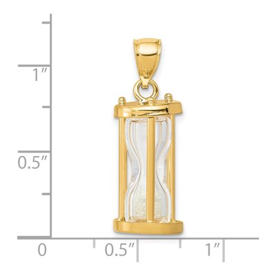 14K Yellow Gold 3-D Hourglass Charm – view 5