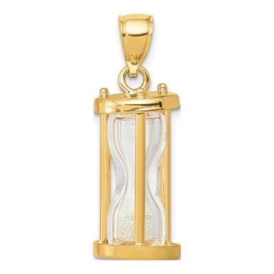 14K Yellow Gold 3-D Hourglass Charm