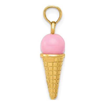 14K Yellow Gold Ice Cream Cone Charm – view 3
