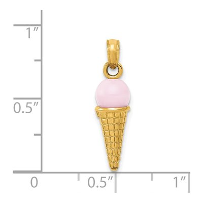 14K Yellow Gold Ice Cream Cone Charm – view 4