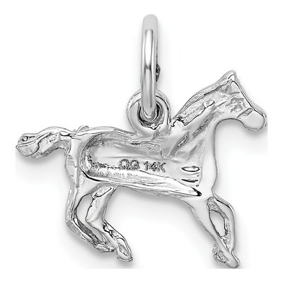 14K White Gold Cantering Horse Pendant – view 4