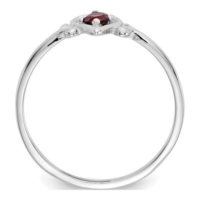 14K White Gold Garnet Heart Birthstone Ring – view 2