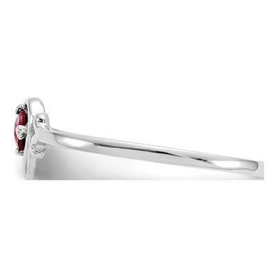 14K White Gold Garnet Heart Birthstone Ring – view 4