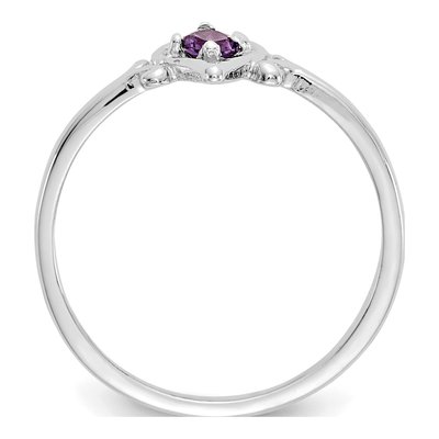 14K White Gold Amethyst Heart Ring – view 2