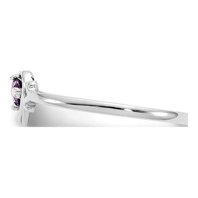 14K White Gold Amethyst Heart Ring – view 4
