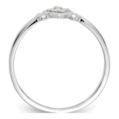 14K White Gold Aquamarine Heart Birthstone Ring – view 2