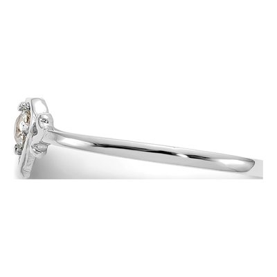 14K White Gold Aquamarine Heart Birthstone Ring – view 4