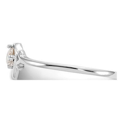 14K White Gold White Topaz Heart Birthstone Ring – view 4