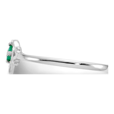 14K White Gold Emerald Heart Birthstone Ring – view 4