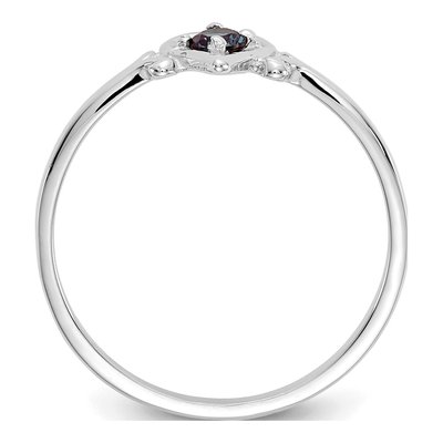 14K White Gold Lab-Created Alexandrite Birthstone Heart Ring – view 2