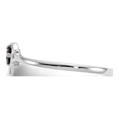 14K White Gold Lab-Created Alexandrite Birthstone Heart Ring – view 4