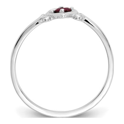 14K White Gold Ruby Heart Ring – view 2