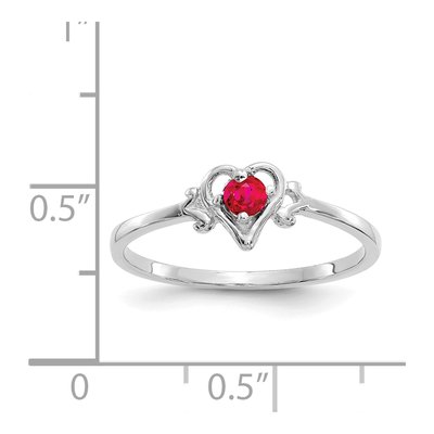 14K White Gold Ruby Heart Ring – view 3