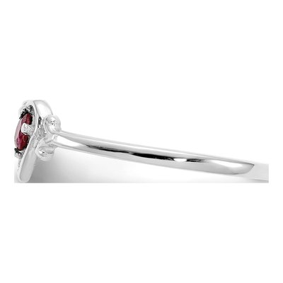 14K White Gold Ruby Heart Ring – view 4