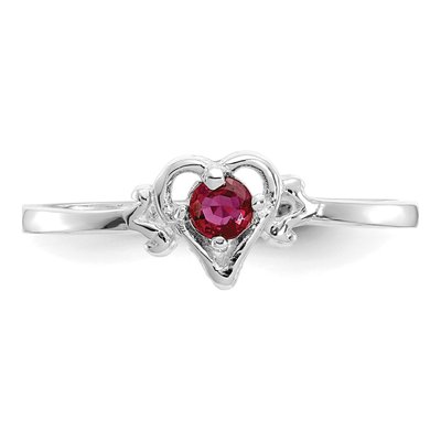 14K White Gold Ruby Heart Ring – view 5