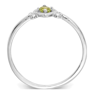 14K White Gold Peridot Heart Birthstone Ring – view 2