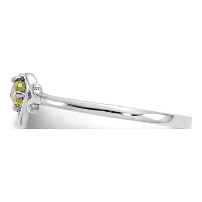 14K White Gold Peridot Heart Birthstone Ring – view 4