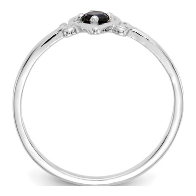 14K White Gold Sapphire Heart Ring – view 2