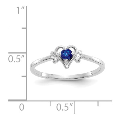 14K White Gold Sapphire Heart Ring – view 3