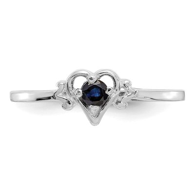 14K White Gold Sapphire Heart Ring – view 5