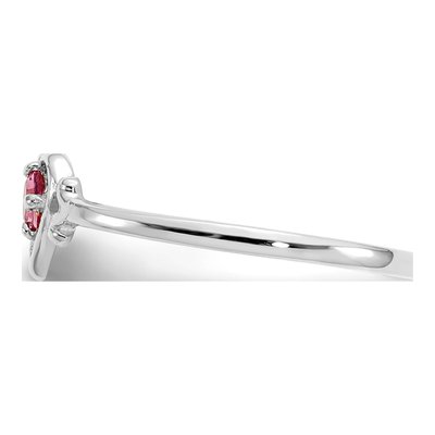 14K White Gold Pink Tourmaline Heart Ring – view 4