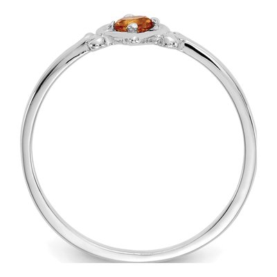 14K White Gold Citrine Heart Birthstone Ring – view 2