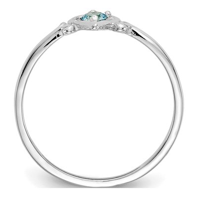 14K White Gold Swiss Blue Topaz Heart Ring – view 2