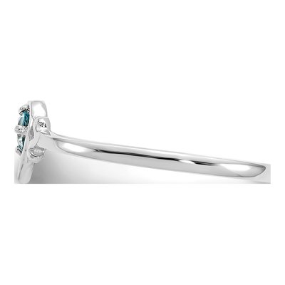 14K White Gold Swiss Blue Topaz Heart Ring – view 4