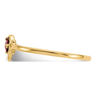 14K Yellow Gold Garnet Heart Birthstone Ring – view 4