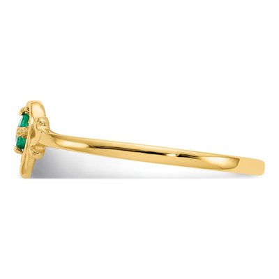 14K Yellow Gold Emerald Heart Ring – view 4