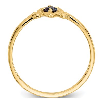 14K Yellow Gold Lab-Created Alexandrite Heart Ring – view 2