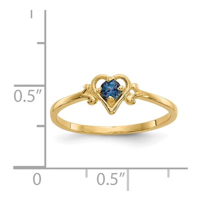 14K Yellow Gold Lab-Created Alexandrite Heart Ring – view 3