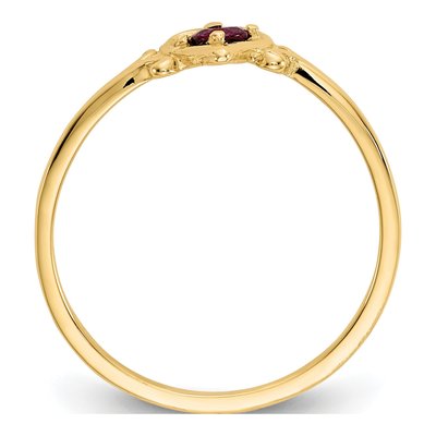 14K Yellow Gold Ruby Heart Ring – view 2