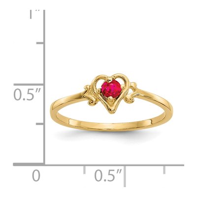 14K Yellow Gold Ruby Heart Ring – view 3
