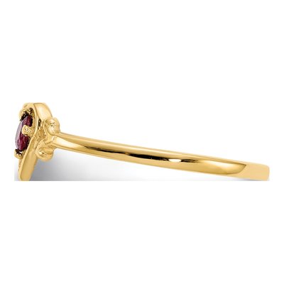 14K Yellow Gold Ruby Heart Ring – view 4