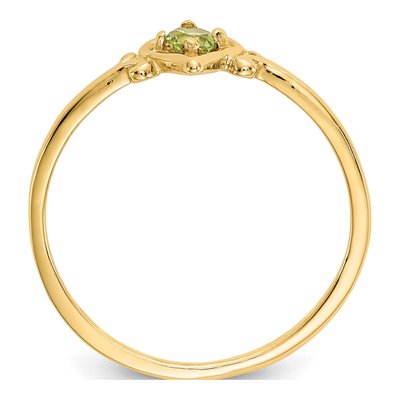 14K Yellow Gold Peridot Heart Ring – view 2